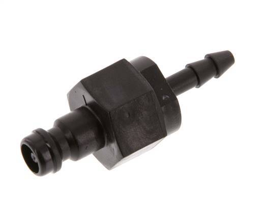 POM DN 5 Koppeling Insteeknippel 4 mm Slangpilaar Dubbele afsluiting