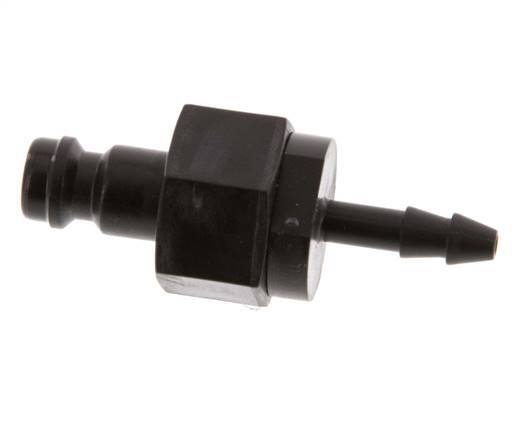 POM DN 5 Koppeling Insteeknippel 4 mm Slangpilaar Dubbele afsluiting