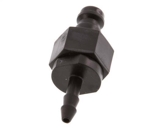 POM DN 5 Koppeling Insteeknippel 4 mm Slangpilaar Dubbele afsluiting