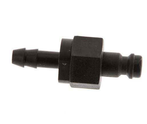 POM DN 5 Koppeling Insteeknippel 6 mm Slangpilaar Dubbele afsluiting