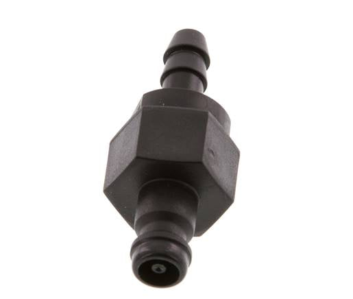 POM DN 5 Koppeling Insteeknippel 6 mm Slangpilaar Dubbele afsluiting