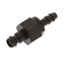 POM DN 5 Koppeling Insteeknippel 6 mm Slangpilaar Dubbele afsluiting