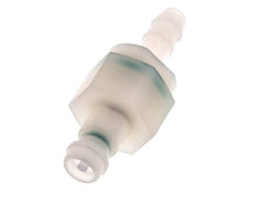PVDF DN 5 Koppeling Insteeknippel 6 mm Slangpilaar Dubbele afsluiting