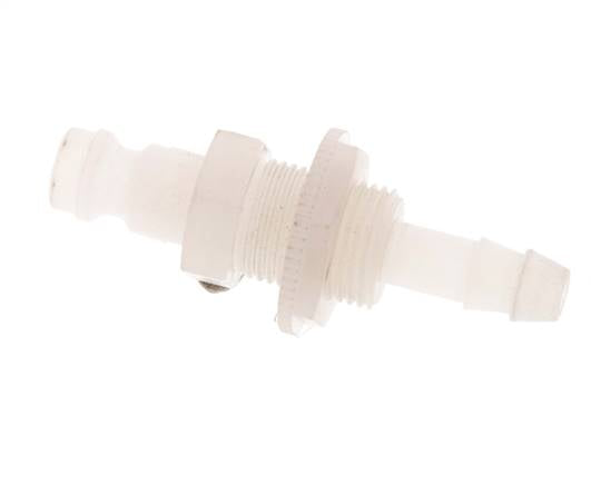 PVDF DN 5 Koppeling Insteeknippel 6 mm Slangpilaar Schotkoppeling