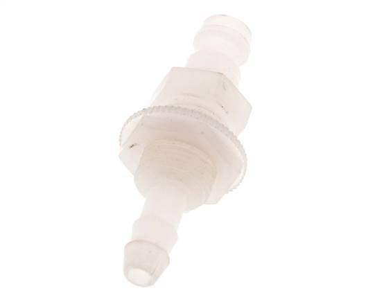 PVDF DN 5 Koppeling Insteeknippel 6 mm Slangpilaar Schotkoppeling