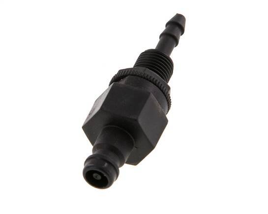 POM DN 5 Koppeling Insteeknippel 4 mm Slangpilaar Schotkoppeling Dubbele afsluiting