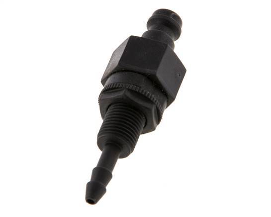 POM DN 5 Koppeling Insteeknippel 4 mm Slangpilaar Schotkoppeling Dubbele afsluiting