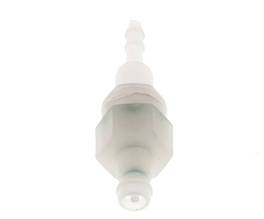 PVDF DN 5 Koppeling Insteeknippel 4 mm Slangpilaar Schotkoppeling Dubbele afsluiting