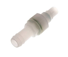 PVDF DN 7.2 Koppeling Insteeknippel 13 mm Slangpilaar Dubbele afsluiting