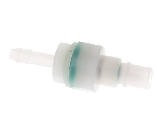 PVDF DN 7.2 Koppeling Insteeknippel 6 mm Slangpilaar Dubbele afsluiting