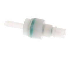 PVDF DN 7.2 Koppeling Insteeknippel 6 mm Slangpilaar Dubbele afsluiting