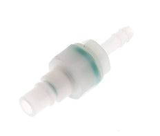 PVDF DN 7.2 Koppeling Insteeknippel 6 mm Slangpilaar Dubbele afsluiting