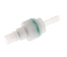 PVDF DN 7.2 Koppeling Insteeknippel 6 mm Slangpilaar Dubbele afsluiting