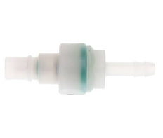 PVDF DN 7.2 Koppeling Insteeknippel 6 mm Slangpilaar Dubbele afsluiting