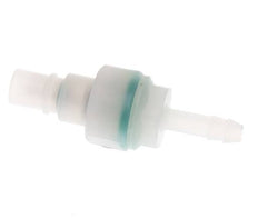 PVDF DN 7.2 Koppeling Insteeknippel 6 mm Slangpilaar Dubbele afsluiting