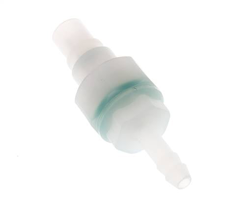 PVDF DN 7.2 Koppeling Insteeknippel 6 mm Slangpilaar Dubbele afsluiting