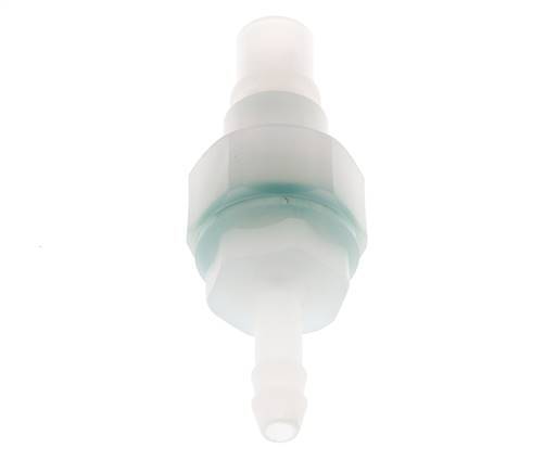 PVDF DN 7.2 Koppeling Insteeknippel 6 mm Slangpilaar Dubbele afsluiting
