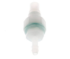 PVDF DN 7.2 Koppeling Insteeknippel 6 mm Slangpilaar Dubbele afsluiting