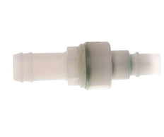 PVDF DN 7.2 Koppeling Insteeknippel 13 mm Slangpilaar Dubbele afsluiting