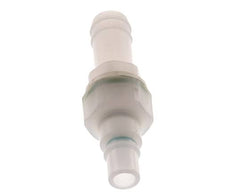 PVDF DN 7.2 Koppeling Insteeknippel 13 mm Slangpilaar Dubbele afsluiting