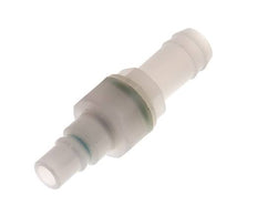 PVDF DN 7.2 Koppeling Insteeknippel 13 mm Slangpilaar Dubbele afsluiting