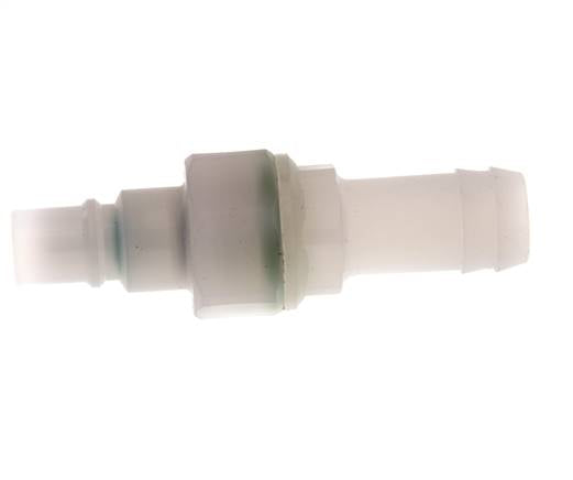 PVDF DN 7.2 Koppeling Insteeknippel 13 mm Slangpilaar Dubbele afsluiting