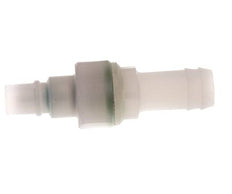 PVDF DN 7.2 Koppeling Insteeknippel 13 mm Slangpilaar Dubbele afsluiting
