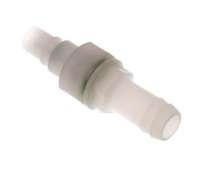 PVDF DN 7.2 Koppeling Insteeknippel 13 mm Slangpilaar Dubbele afsluiting