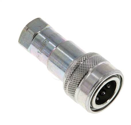 Stalen DN 6.3 Hydraulische Koppeling Snelkoppeling 1/4 inch NPT binnendraad ISO 7241-1 B D 14.2mm
