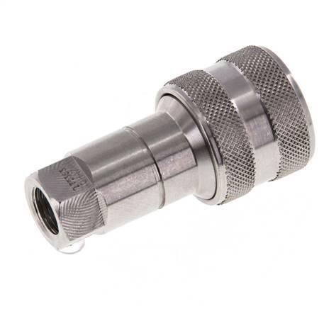 Stainless Steel DN 5 Hydraulic Coupling Socket G 1/8 inch Female Threads ISO 7241-1 B D 10.9mm