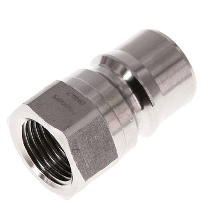 RVS DN 12.5 Hydraulische Koppeling Insteeknippel G 1/2 inch Binnendraad ISO 7241-1 B D 23.5mm