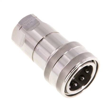 RVS DN 12.5 Hydraulische Koppeling Snelkoppeling 1/2 inch NPT binnendraad ISO 7241-1 B D 23.5mm