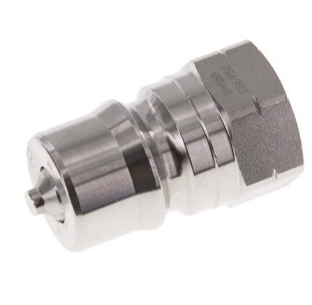 RVS DN 12.5 Hydraulische Koppeling Insteeknippel 1/2 inch NPT binnendraad ISO 7241-1 B D 23.5mm
