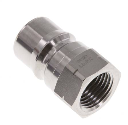 RVS DN 12.5 Hydraulische Koppeling Insteeknippel 1/2 inch NPT binnendraad ISO 7241-1 B D 23.5mm