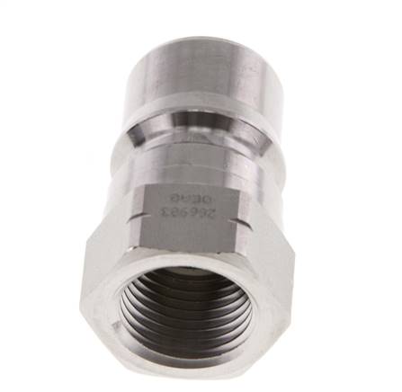 RVS DN 12.5 Hydraulische Koppeling Insteeknippel 1/2 inch NPT binnendraad ISO 7241-1 B D 23.5mm