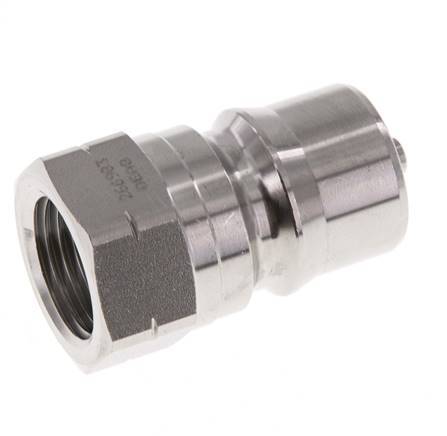 RVS DN 12.5 Hydraulische Koppeling Insteeknippel 1/2 inch NPT binnendraad ISO 7241-1 B D 23.5mm