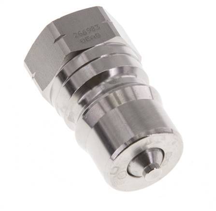 RVS DN 12.5 Hydraulische Koppeling Insteeknippel 1/2 inch NPT binnendraad ISO 7241-1 B D 23.5mm