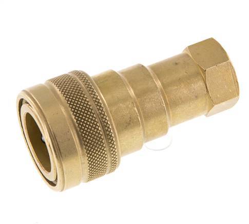 Brass DN 10 Hydraulic Coupling Socket G 3/8 inch Female Threads ISO 7241-1 B D 19.1mm