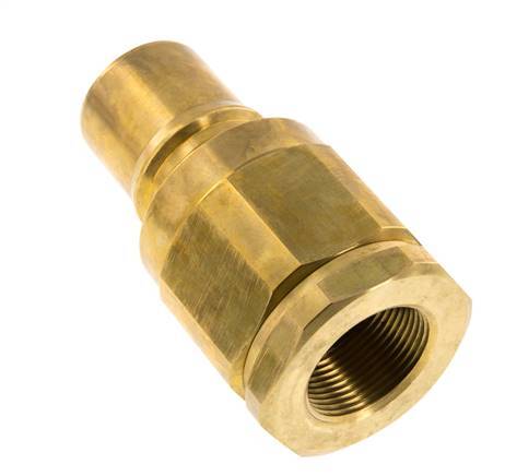 Brass DN 40 Hydraulic Coupling Plug G 1 1/4 inch Female Threads ISO 7241-1 B D 44.5mm
