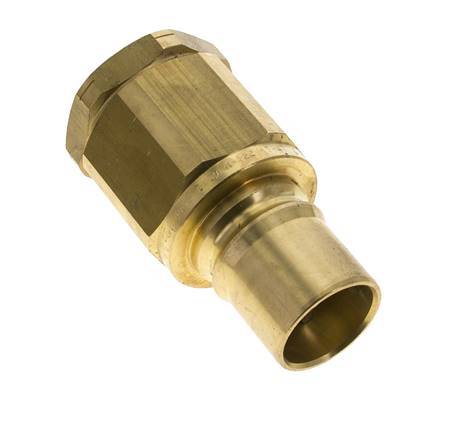Brass DN 40 Hydraulic Coupling Plug 1 1/2 inch Female NPT Threads ISO 7241-1 B D 44.5mm