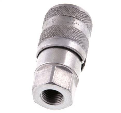 Stalen DN 6.3 Vlakdichtende Koppeling Snelkoppeling G 1/4 inch Binnendraad ISO 16028 D 16.2mm