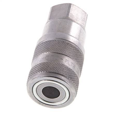 Stalen DN 6.3 Vlakdichtende Koppeling Snelkoppeling G 1/4 inch Binnendraad ISO 16028 D 16.2mm