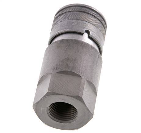 Steel DN 12.5 Flat Face Hydraulic Socket G 1/2 inch Female Threads ISO 16028 D 24.5mm