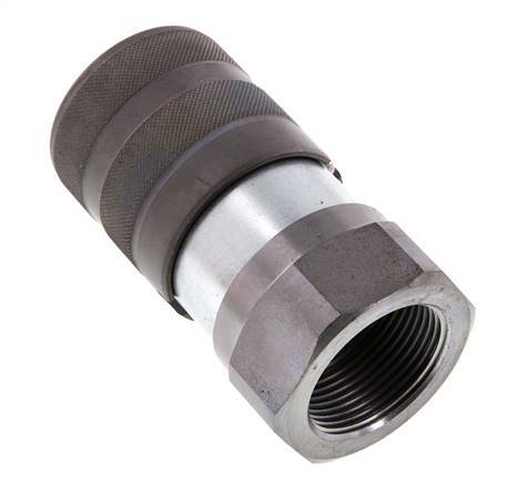 Steel DN 25 Flat Face Hydraulic Socket G 1 1/4 inch Female Threads ISO 16028 D 36mm