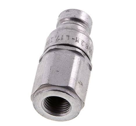Stalen DN 6.3 Vlakdichtende Koppeling Insteeknippel G 1/4 inch Binnendraad ISO 16028 D 16.2mm
