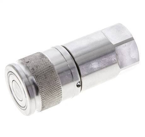 RVS DN 10 Vlakdichtende Koppeling Snelkoppeling G 1/2 inch Binnendraad ISO 16028 D 19.7mm