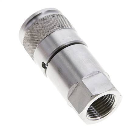 RVS DN 10 Vlakdichtende Koppeling Snelkoppeling G 1/2 inch Binnendraad ISO 16028 D 19.7mm