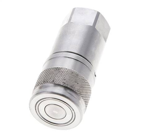 RVS DN 10 Vlakdichtende Koppeling Snelkoppeling G 1/2 inch Binnendraad ISO 16028 D 19.7mm