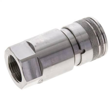 RVS DN 12 Vlakdichtende Koppeling Snelkoppeling G 3/4 inch Binnendraad ISO 16028 D 24.5mm