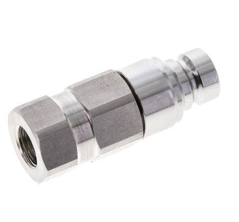 RVS DN 6 Vlakdichtende Koppeling Insteeknippel G 1/4 inch Binnendraad ISO 16028 D 16.2mm